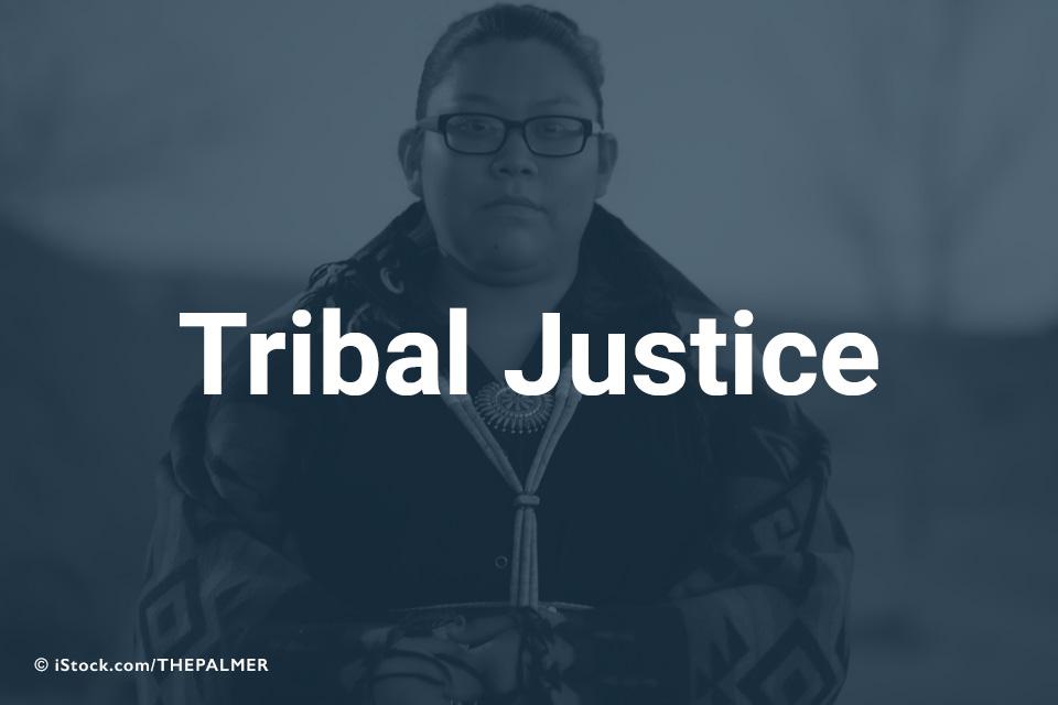 Tribal Justice on background of woman