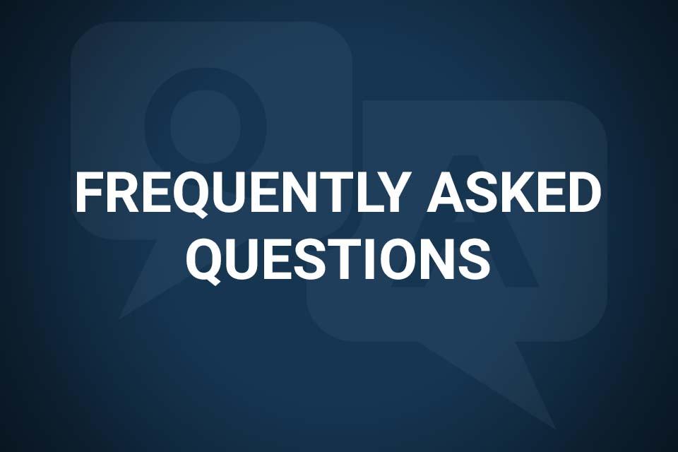Frequently Asked Questions text on Q&A background