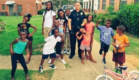 Image of Birmingham Police Officer with community